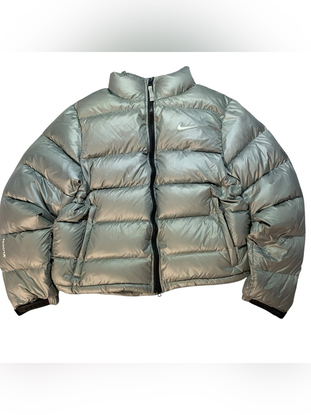 Nike X Nocta Puffer Metallic Silver Quilted Puffer Jacket